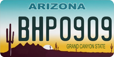 AZ license plate BHP0909