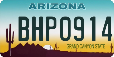 AZ license plate BHP0914