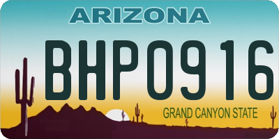 AZ license plate BHP0916