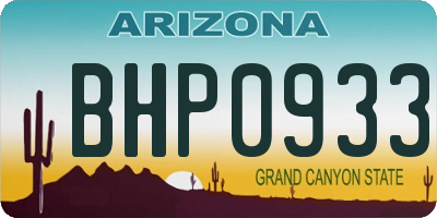 AZ license plate BHP0933