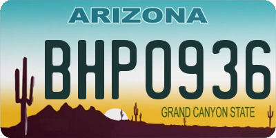 AZ license plate BHP0936