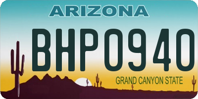 AZ license plate BHP0940