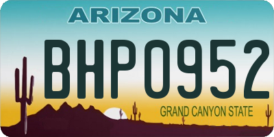 AZ license plate BHP0952