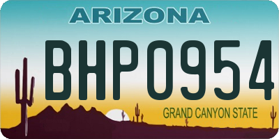 AZ license plate BHP0954