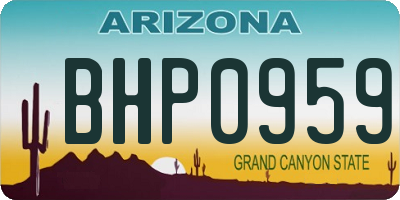 AZ license plate BHP0959