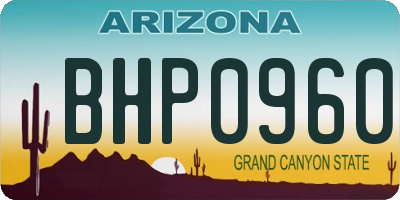 AZ license plate BHP0960