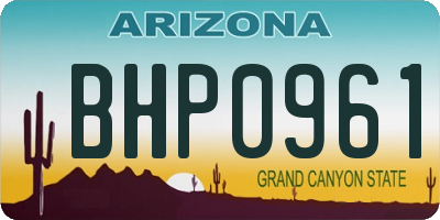 AZ license plate BHP0961