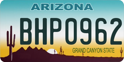 AZ license plate BHP0962