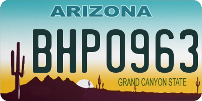 AZ license plate BHP0963