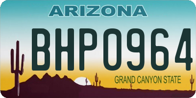 AZ license plate BHP0964