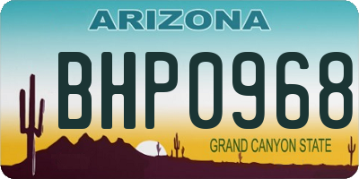 AZ license plate BHP0968