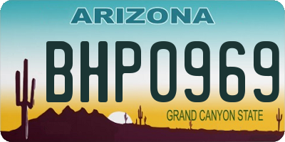 AZ license plate BHP0969