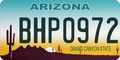 AZ license plate BHP0972
