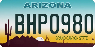 AZ license plate BHP0980