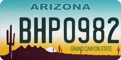AZ license plate BHP0982