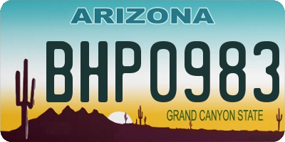 AZ license plate BHP0983