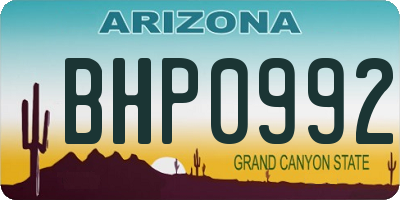 AZ license plate BHP0992