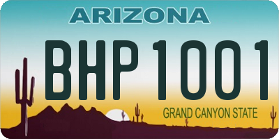 AZ license plate BHP1001