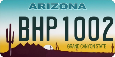 AZ license plate BHP1002