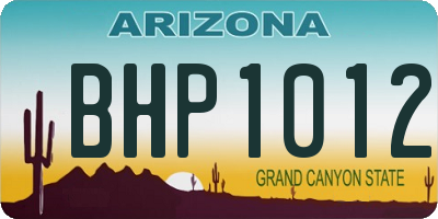 AZ license plate BHP1012