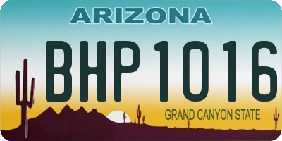 AZ license plate BHP1016