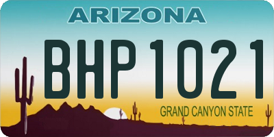 AZ license plate BHP1021
