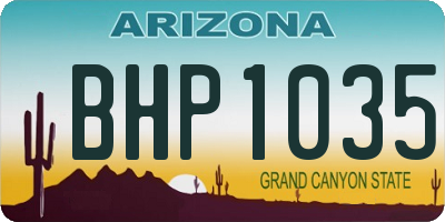AZ license plate BHP1035