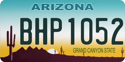 AZ license plate BHP1052