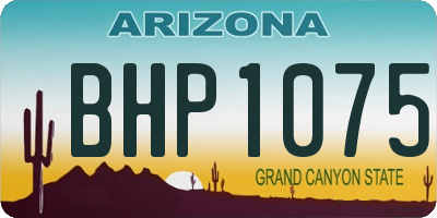 AZ license plate BHP1075