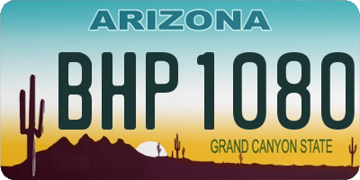 AZ license plate BHP1080