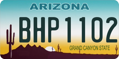 AZ license plate BHP1102