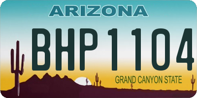 AZ license plate BHP1104