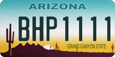 AZ license plate BHP1111