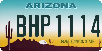 AZ license plate BHP1114