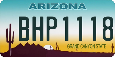 AZ license plate BHP1118