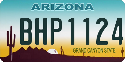 AZ license plate BHP1124