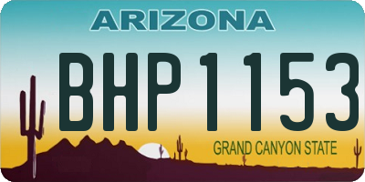 AZ license plate BHP1153