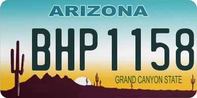 AZ license plate BHP1158