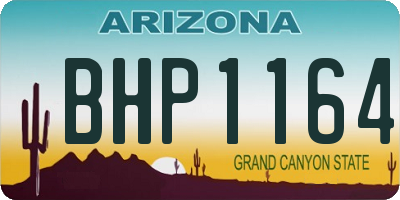 AZ license plate BHP1164
