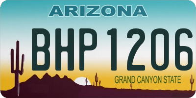 AZ license plate BHP1206