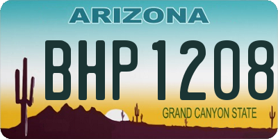 AZ license plate BHP1208