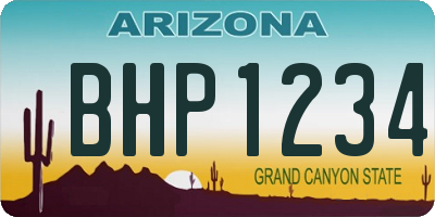 AZ license plate BHP1234