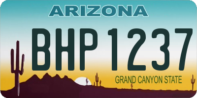 AZ license plate BHP1237