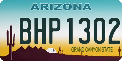 AZ license plate BHP1302
