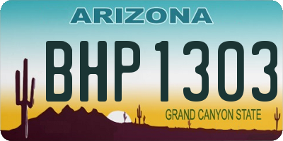 AZ license plate BHP1303