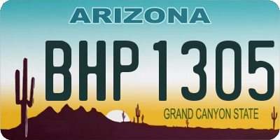 AZ license plate BHP1305