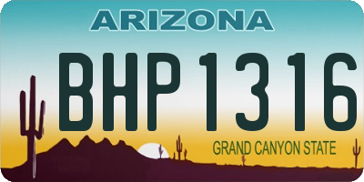 AZ license plate BHP1316