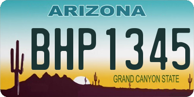AZ license plate BHP1345