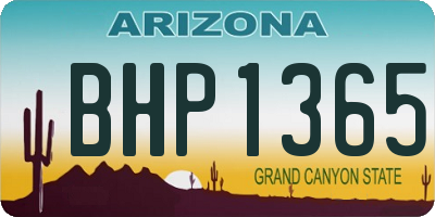 AZ license plate BHP1365