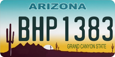 AZ license plate BHP1383